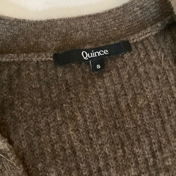 Quince 100% Cashmere Oversized Brown Boyfriend Cardigan Sweater Small - Picture 8 of 11